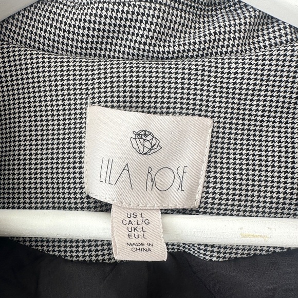 Lila Rose - Fine Houndstooth Blazer - Black & White - Size Large - Picture 3 of 9